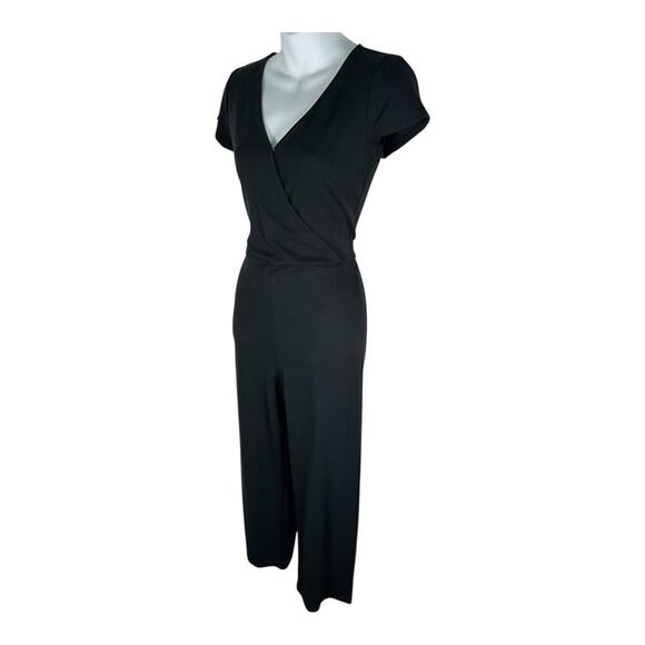 Hollister Surplice Wrap Black Kit Midi Midi Romper Jumpsuit Size Medium Pockets - Picture 3 of 15